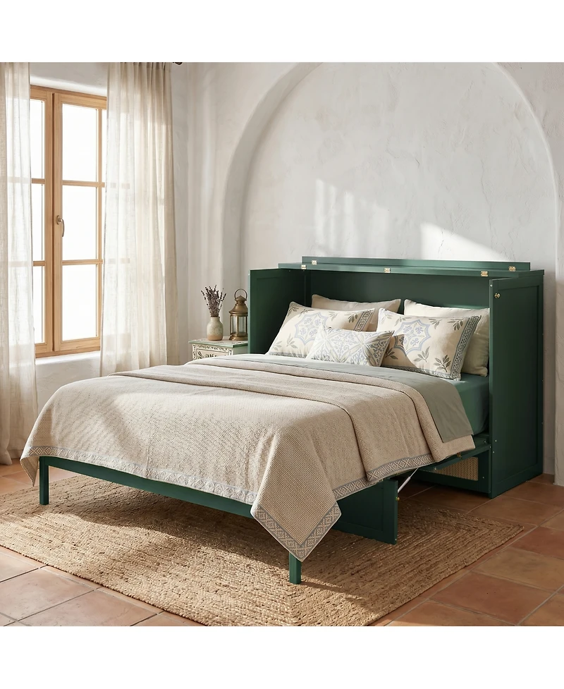 Clihome Queen Murphy Bed with Large Drawers