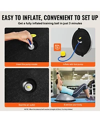 Vevor 23" Half Exercise Ball Trainer Yoga Balance Stability Ball Resistance Band