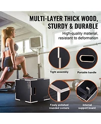 Vevor // Inch 3 in 1 Plyometric Jump Box Fitness Exercise Plyo Box Wooden