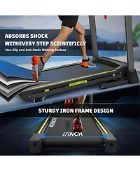 Sevorley Foldable Treadmill with Incline, 2.5HP Quiet Motor, Lcd Display, 12 Programs, 330 lb Capacity
