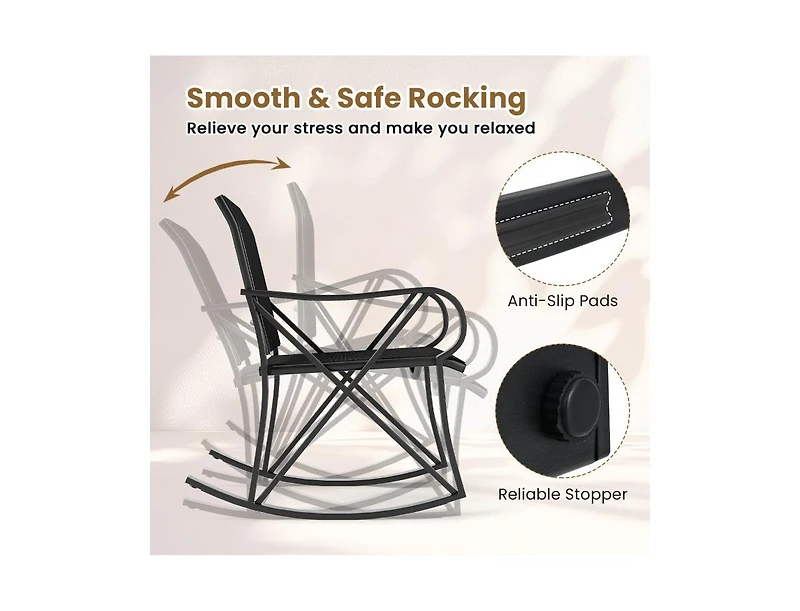 Boyel Living Patio Rocking Set with Smooth Motion Outdoor Rocker Chair Bistro