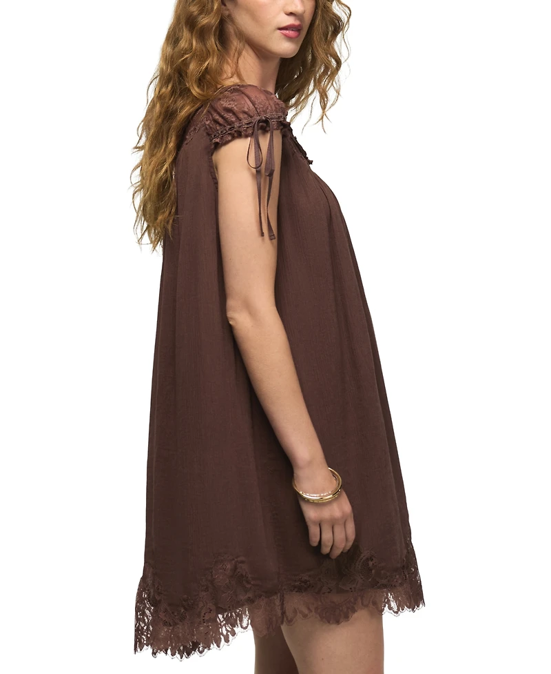 Lucky Brand Women's Lace Babydoll Mini Dress