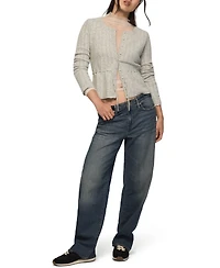 Lucky Brand Women's Cloud Soft Babydoll Pointelle Cardigan
