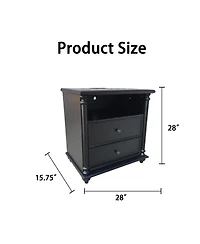 Streamdale Furniture 28" Nightstand with Charging Station and 2 Drawers