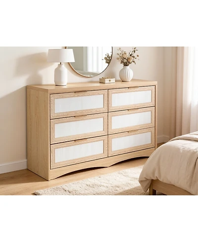 Streamdale Furniture Transitional 6-Drawer Farmhouse Dresser