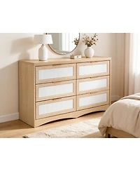 Streamdale Furniture Transitional 6-Drawer Farmhouse Dresser