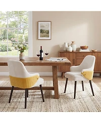 Flynama Set of 2 Fabric Modern Accent Dining Armchairs