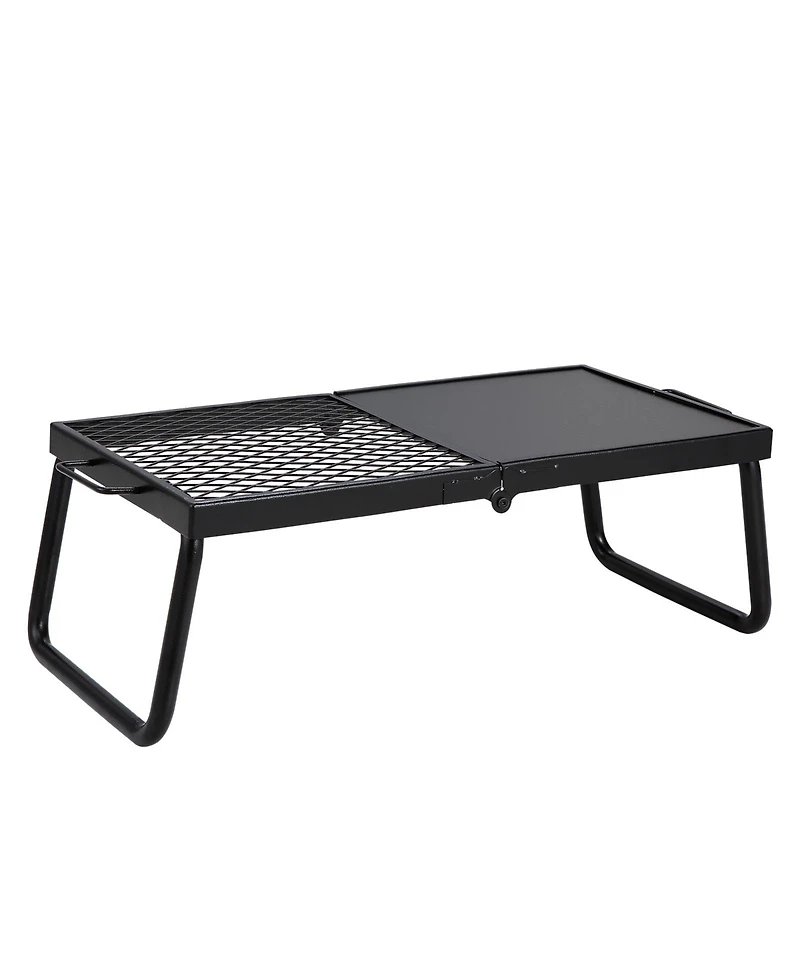 Vevor Folding Campfire Grill Portable Camping Fire Pit Steel Outdoor Bbq Picnic