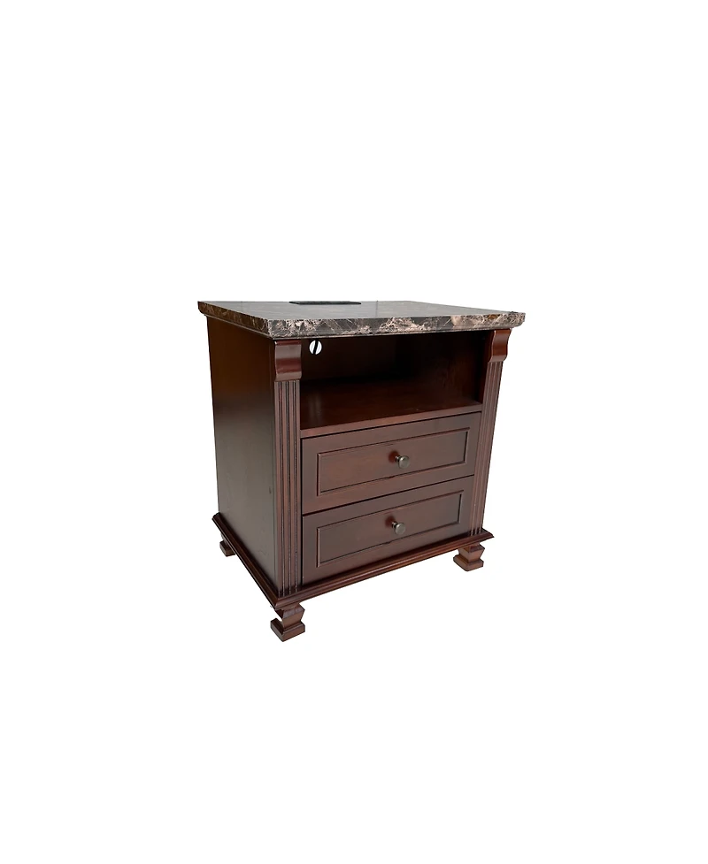 Streamdale Furniture Tall Modern Nightstand with Charging Station and Storage