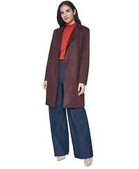 Tommy Hilfiger Women's Scuba Suede Topper Open-Front Faux Jacket