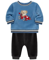 Little Me Baby Boys' Racing Puppy Graphic Sweatshirt and Pants, 2-Piece Set