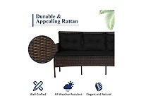 Boyel Living 3 Pieces Patio Furniture Sectional Set with 5 Cozy Cushions