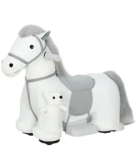 Qaba 6V Battery-Powered Ride-On Horse with Music, 55 Lbs. Capacity, Ages 1.5+