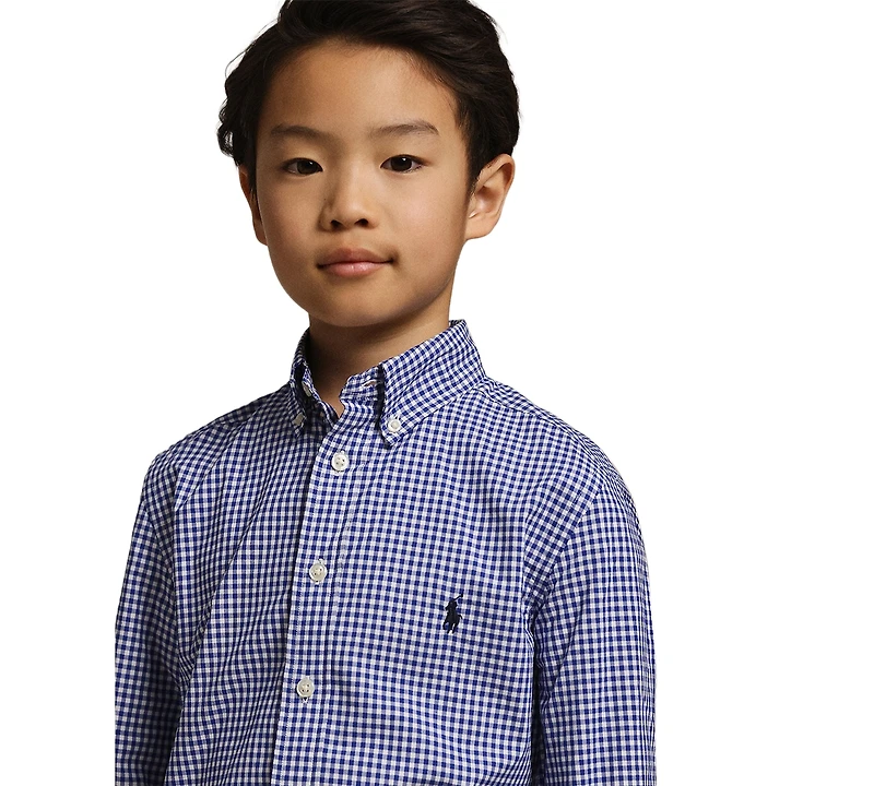 Polo Ralph Lauren Big Boys Gingham Cotton Poplin Shirt