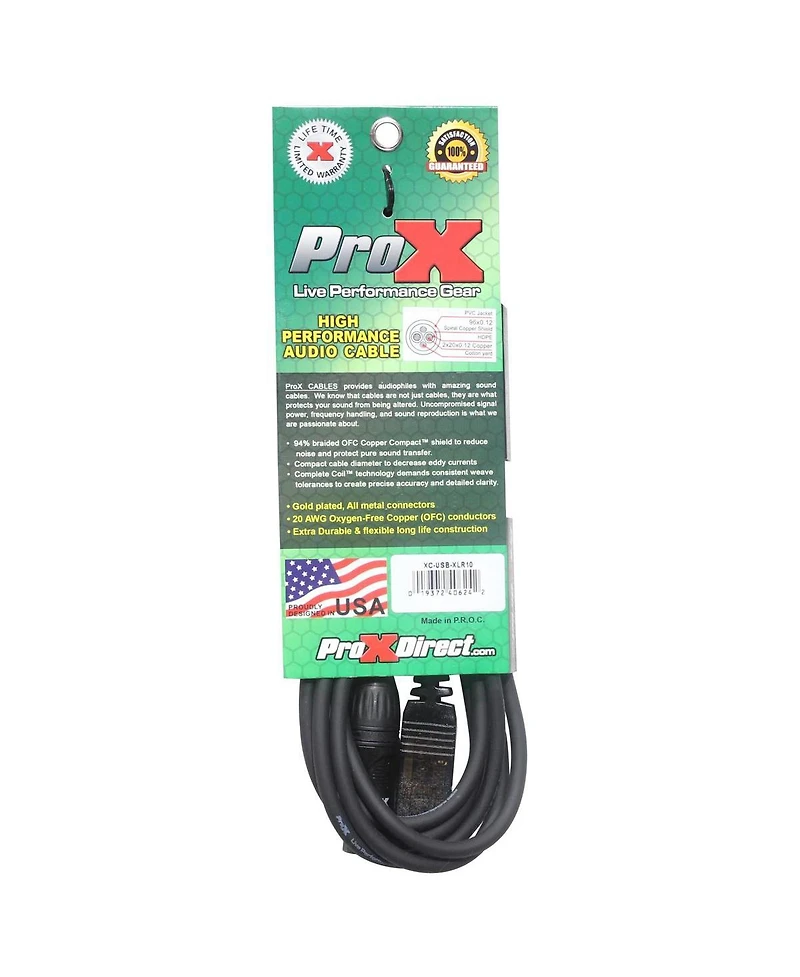 ProX High-Performance 20AWG Xlr-f to Usb Audio Cable 10 ft.