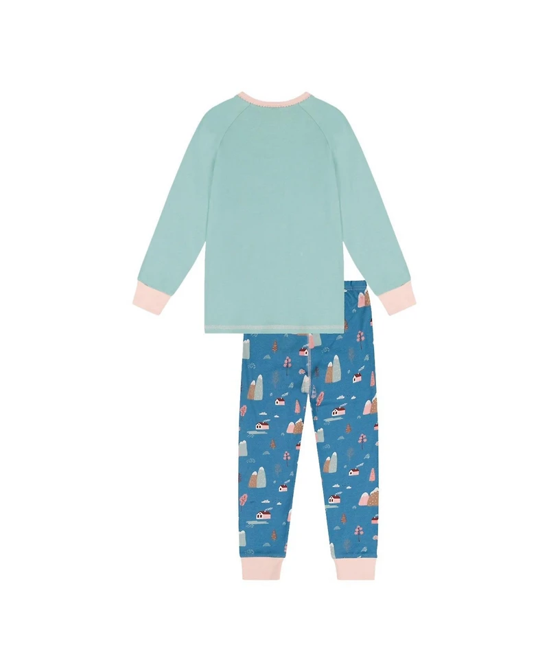 Deux par Deux Little Girls 6-12 Cotton Two Piece Pajama Set House Print