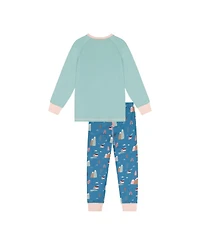 Deux par Deux Little Girls 6-12 Cotton Two Piece Pajama Set House Print