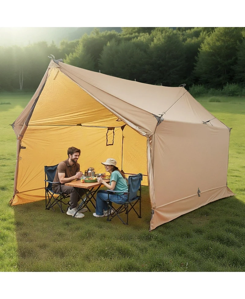 Gouun 2-Person Cabin Hot Tent with Stove Jack, Waterproof 4-Season Lightweight Camping Shelter