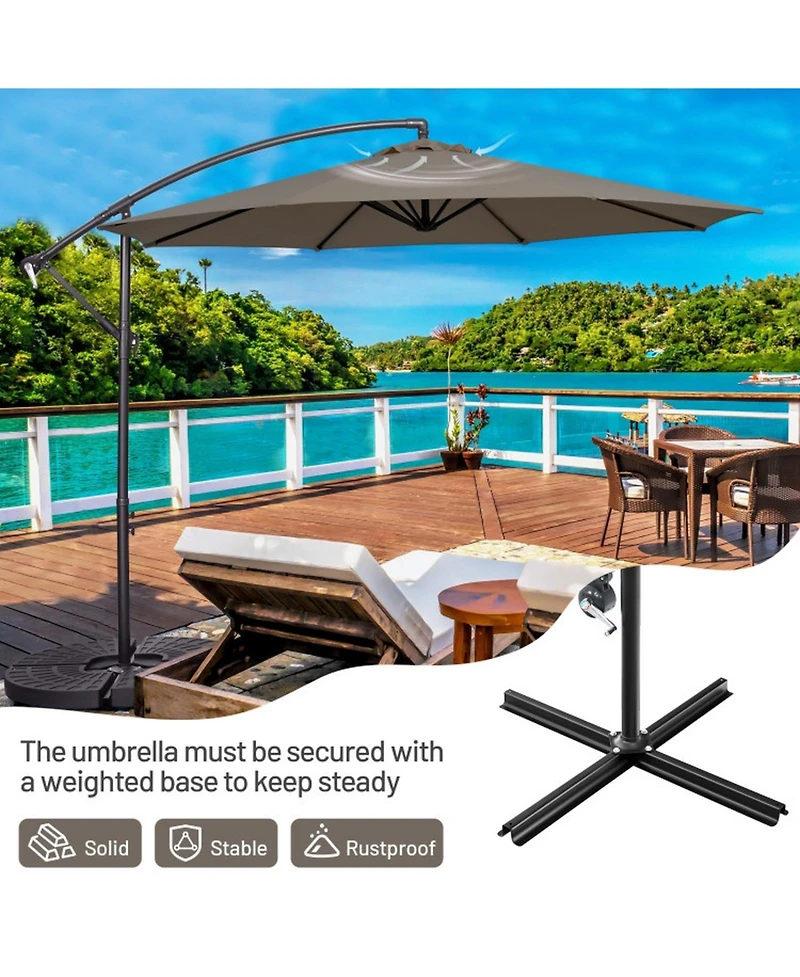 Gouun 10 feet Cantilever Offset Patio Umbrella with 8 Ribs