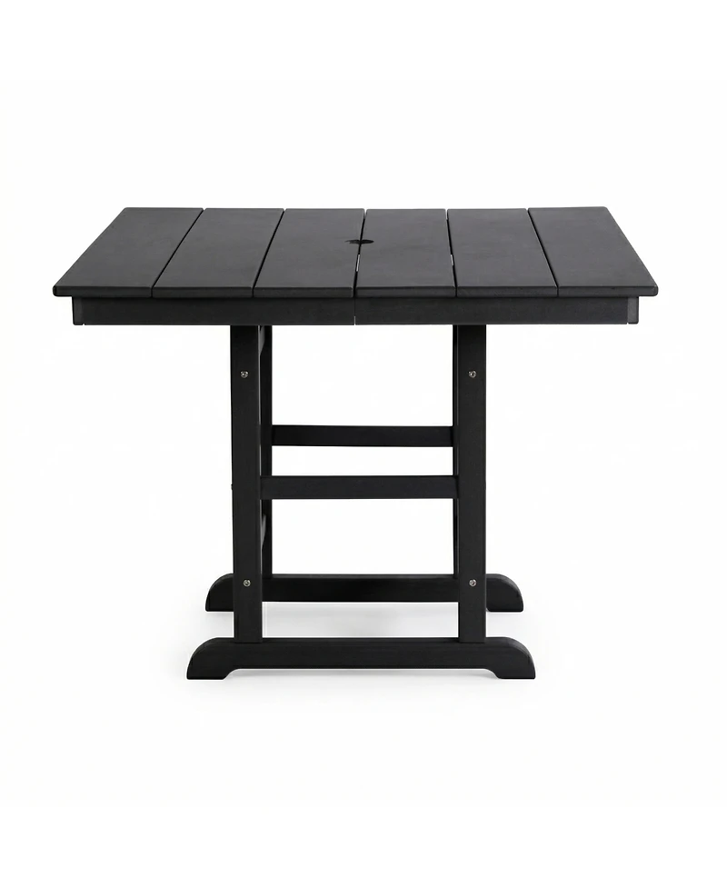 Boyel Living Hdpe Square Patio Dining Table 37.8 Inch All Weather Outdoor with Detachable 2-Panel Top