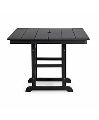 Boyel Living Hdpe Square Patio Dining Table 37.8 Inch All Weather Outdoor with Detachable 2-Panel Top