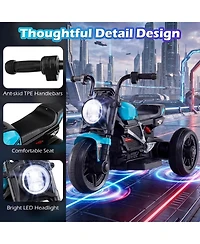 Hongge 6V Kids Electric Ride-On Motorcycle with Led Headlight, Music and Three-Wheel Design, Supports up to 66 lbs, Ages 3-5