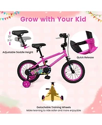 Hongge 14-Inch Kids Bike with Training Wheels and Dual Braking System, Ages 3-5