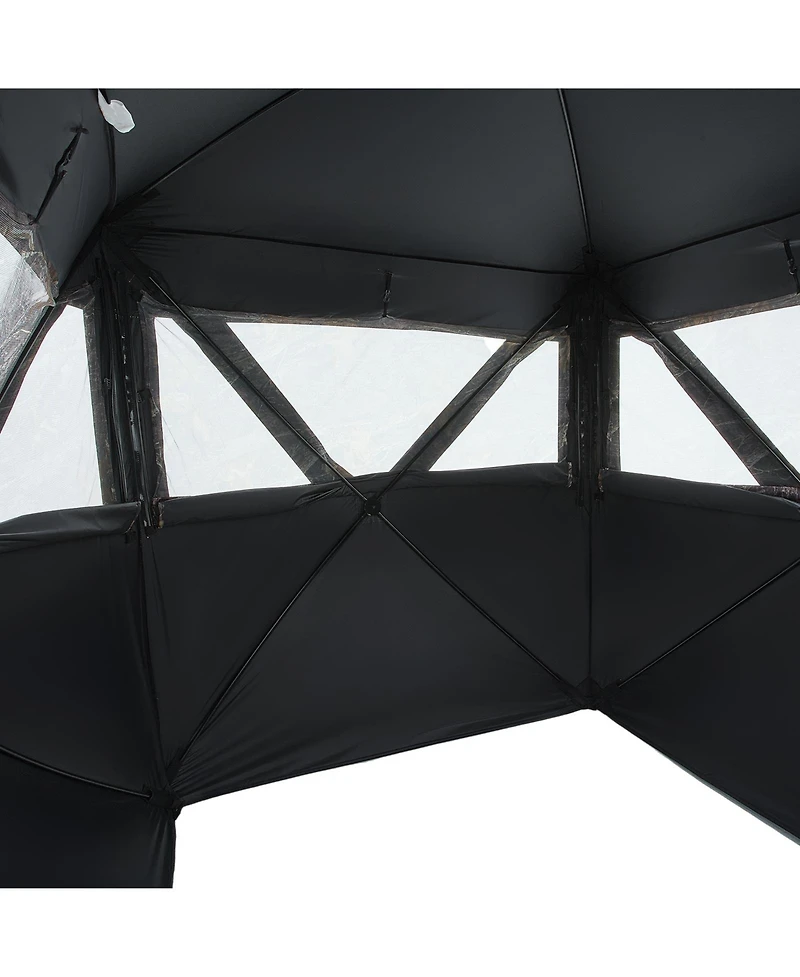 Hongge Pop Up Hunting Ground Blind 270 Degree View 55.5 x 55.9 x 66.7 inches for 1 to 2 Hunters with Carry Bag