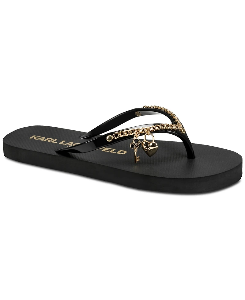 Karl Lagerfeld Paris Women's Zemira Flower Slip-On Flip Flops