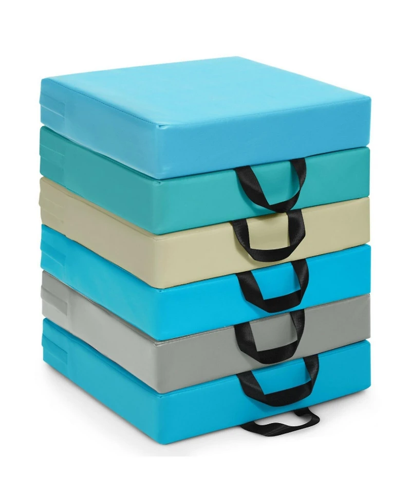 Gouun Set of 6 Toddler Square Floor Cushions with Handles
