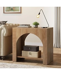 Tribesigns Farmhouse End Table with Pedestal Base