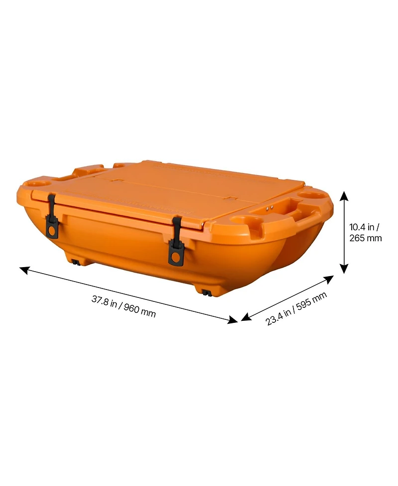 Hongge Amphibious 40 Quart Floating Cooler with Dry Storage and Tow Rope for Lake River and Pool