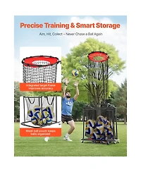 Hongge Height Adjustable Volleyball Setter Training Net with Cart