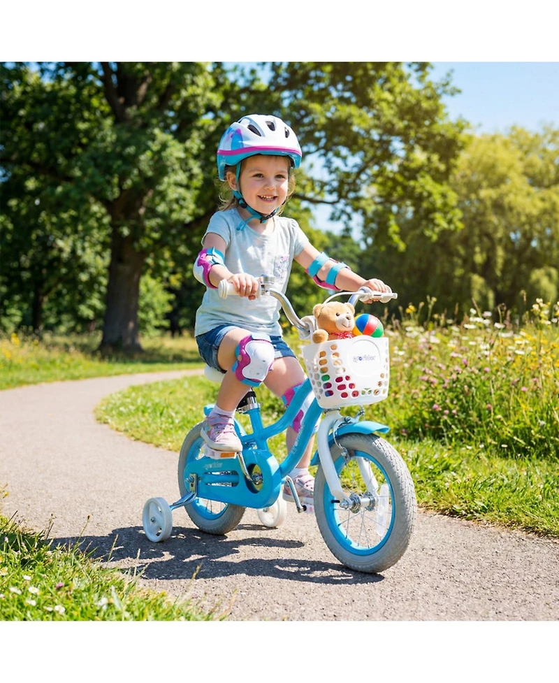 Hongge 12-Inch Kids' Bike with Training Wheels and Dual-Brake System, Ages 3-4