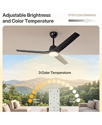 Tribesigns 52" Outdoor Ceiling Fans with Lights and Remote