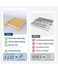 homfan Mortise and Tenon Platform Bed Frame