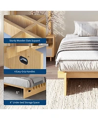 homfan Mortise and Tenon Platform Bed Frame