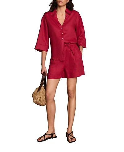 Mint Velvet Women's Linen Short Sleeve Resort Shirt