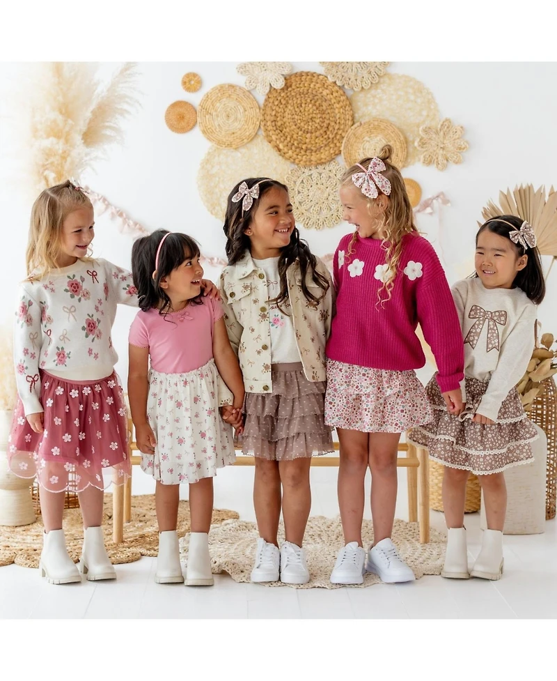 Sweet Wink Toddler Girls Coquette Rose Sweater
