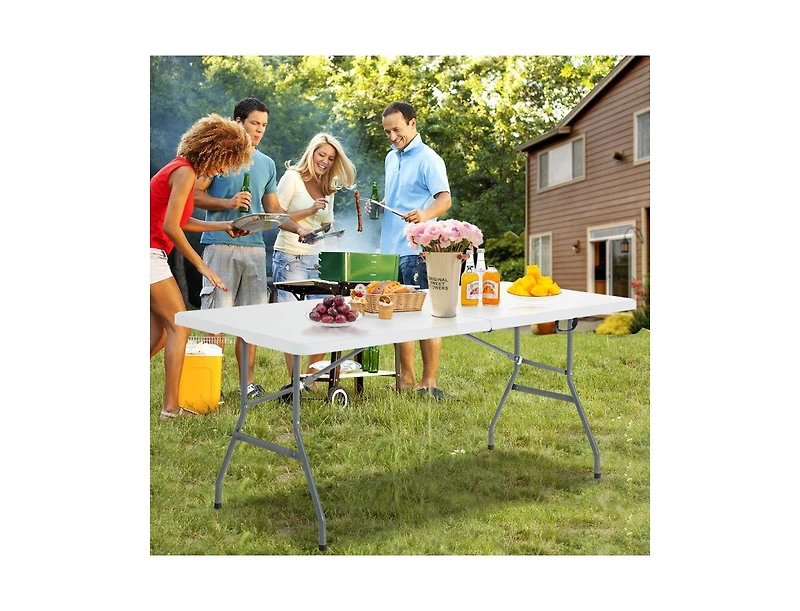 Mountaintop Portable Folding Camping Table with Carrying Handle for Picnic