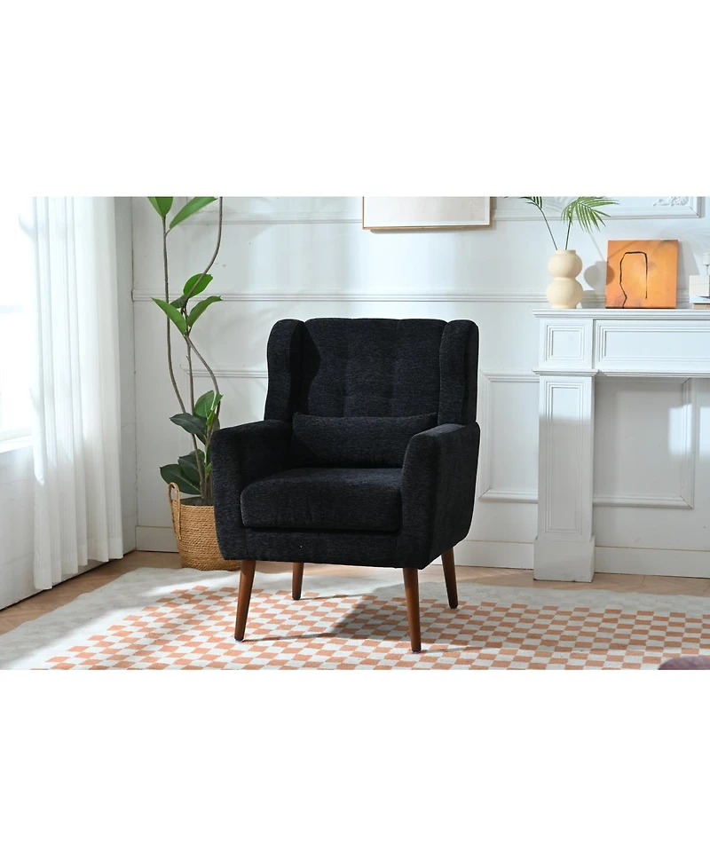 Streamdale Furniture Modern Chenille Accent Lounge Chair with Throw Pillow