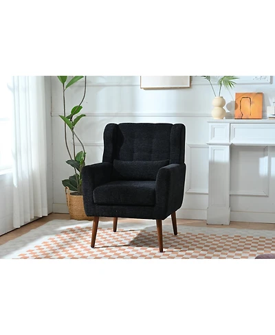 Streamdale Furniture Modern Chenille Accent Lounge Chair with Throw Pillow