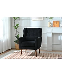 Streamdale Furniture Modern Chenille Accent Lounge Chair with Throw Pillow