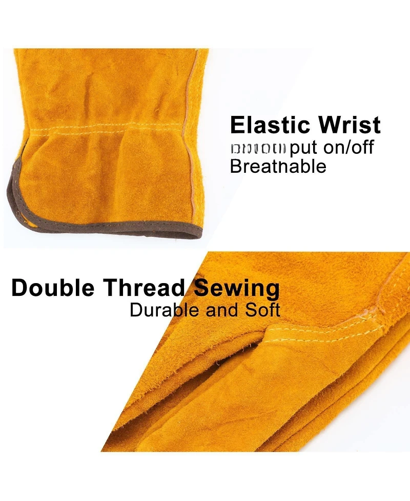 Xdovet Leather Work Gloves Flexible Grip Thorn Proof Cut Resistant Men Women