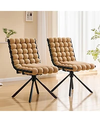 Streamdale Furniture Set of 2 Velvet Bubble Dining Chairs with Legs
