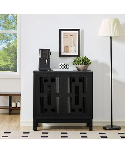 Clihome 31.5" Modern Sideboard Buffet Cabinet Display Storage with Double Doors and Adjustable Shelves