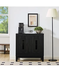 Clihome 31.5" Modern Sideboard Buffet Cabinet Display Storage with Double Doors and Adjustable Shelves