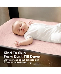 KeaBabies Lyra Muslin Mini Crib Sheets for Boys, Girls, 2-Pack Soft Organic Cotton Pack and Play Fitted
