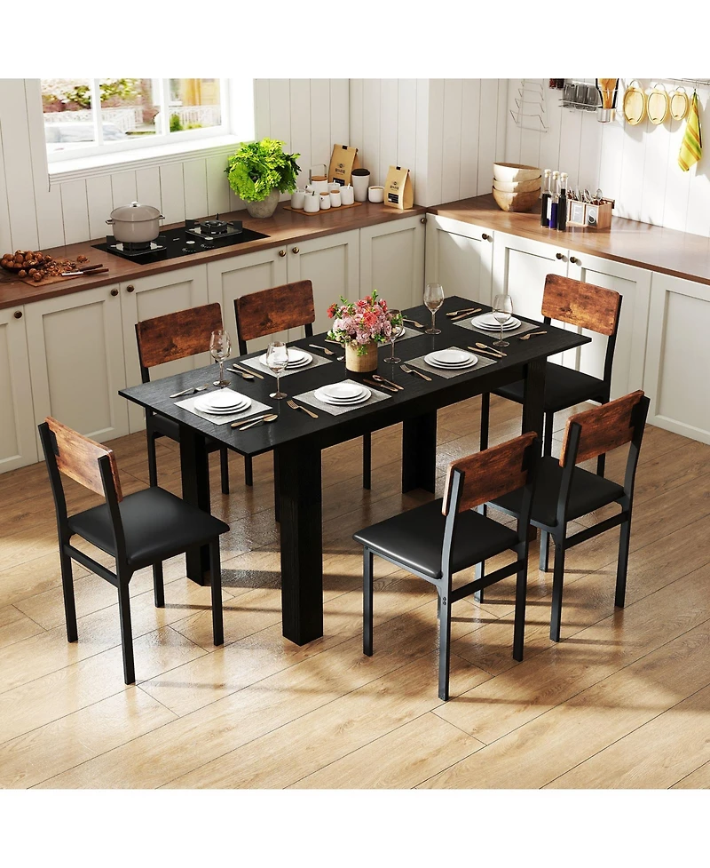 Mecale Extendable Dining Table for 4-8 with 47-to-62-Inch Top