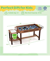 Sugift Toddler Sensory Table with Pump-Powered Water Play, 33 Sand Toys, Ages 3+